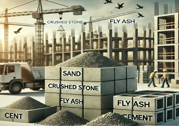কংক্রিট ইট কি উপকরণ দিয়ে তৈরি?